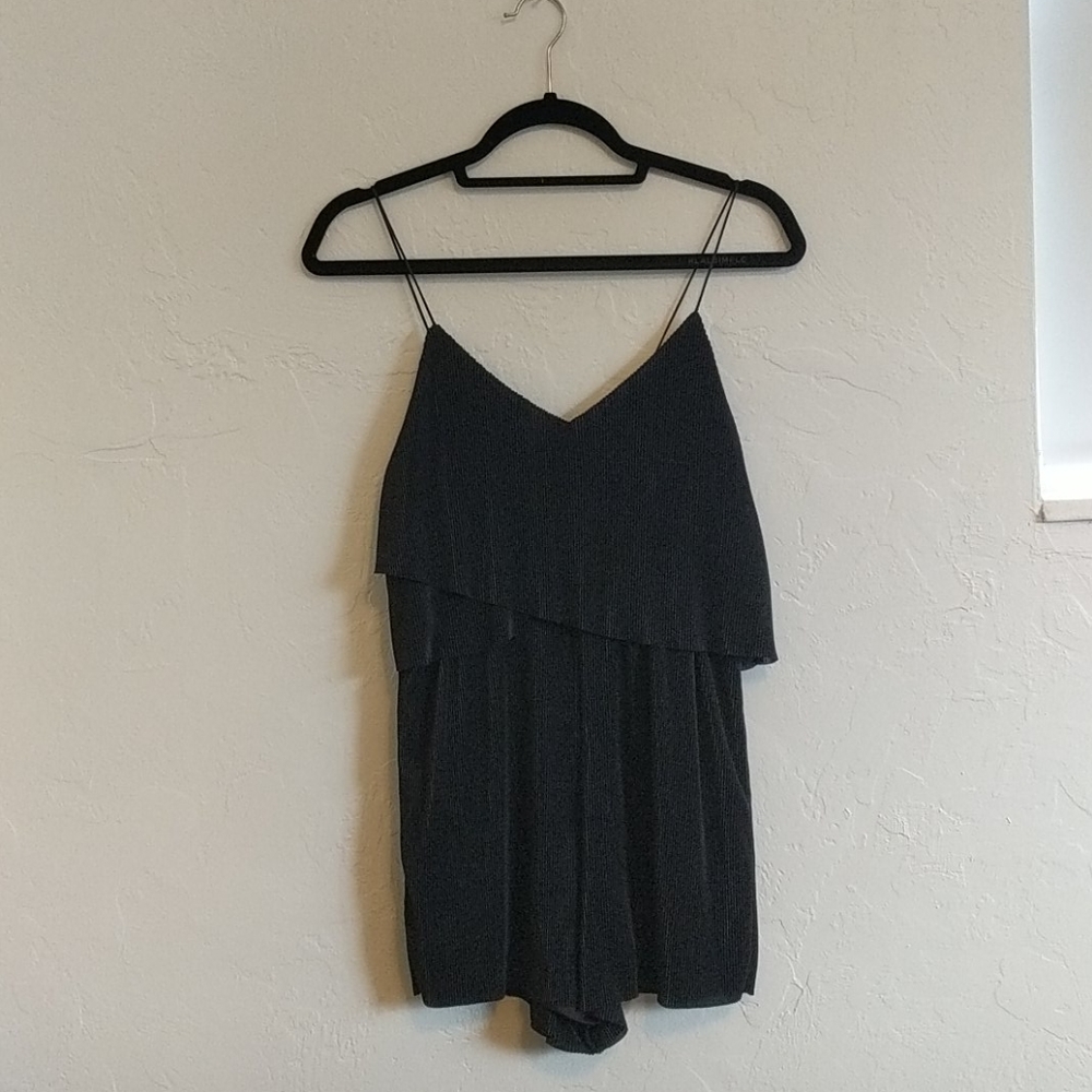 Black ribbed romper